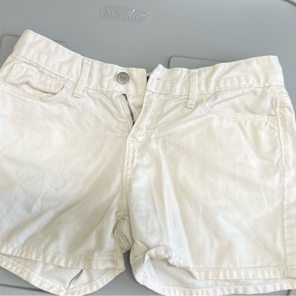 Girls White Denim Shorts